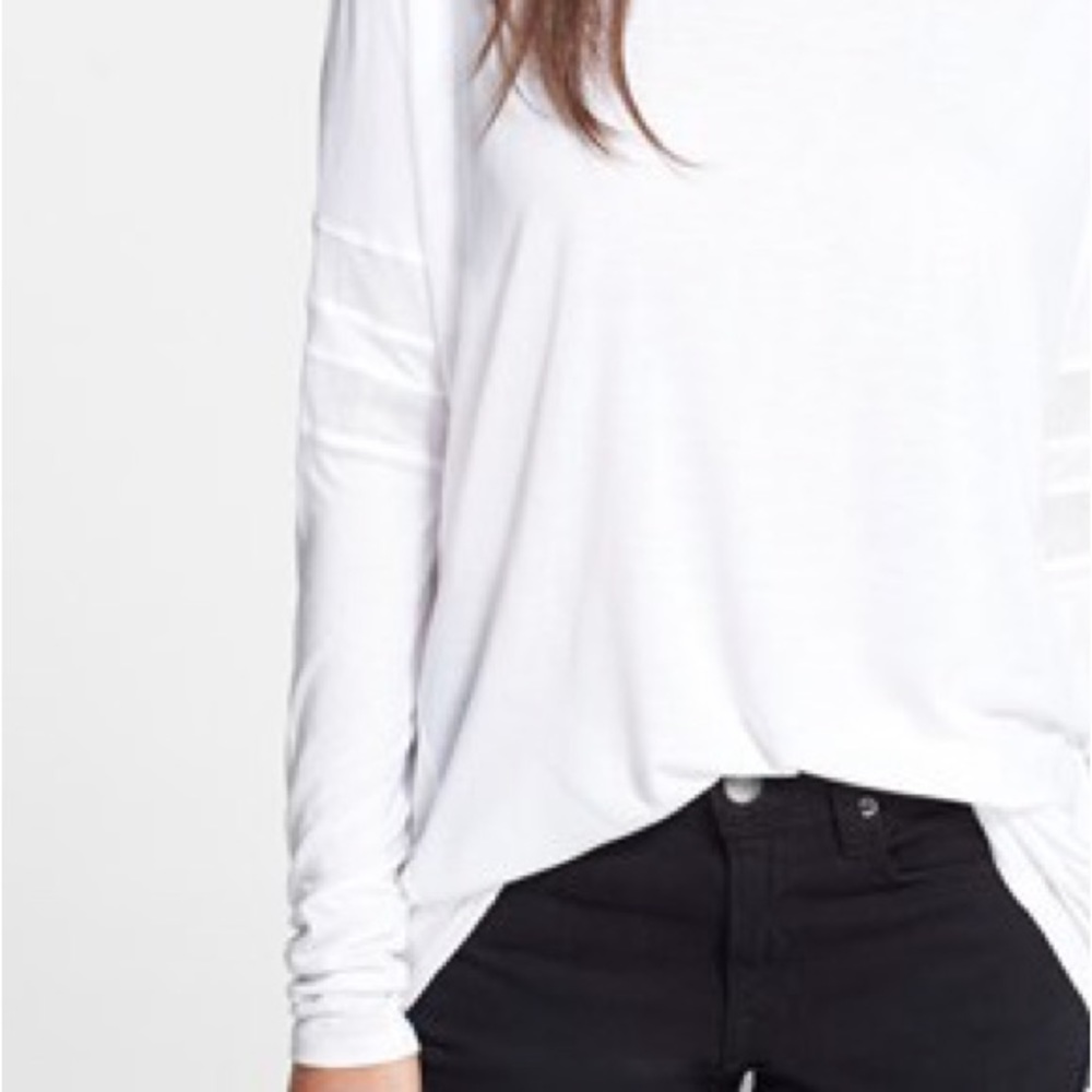 🫶🏼🤘🏼✌🏼 Donated 2 Womens Charity Vince Long Sleeve Crewneck White T-Shirt Top M - Picture 5 of 16
